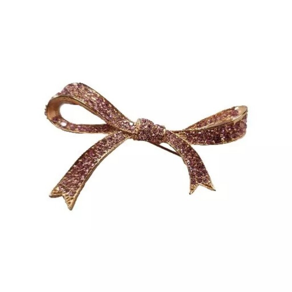 Kenneth Jay Lane KJL Vintage Ribbon Brooch Pin Swarvoski
